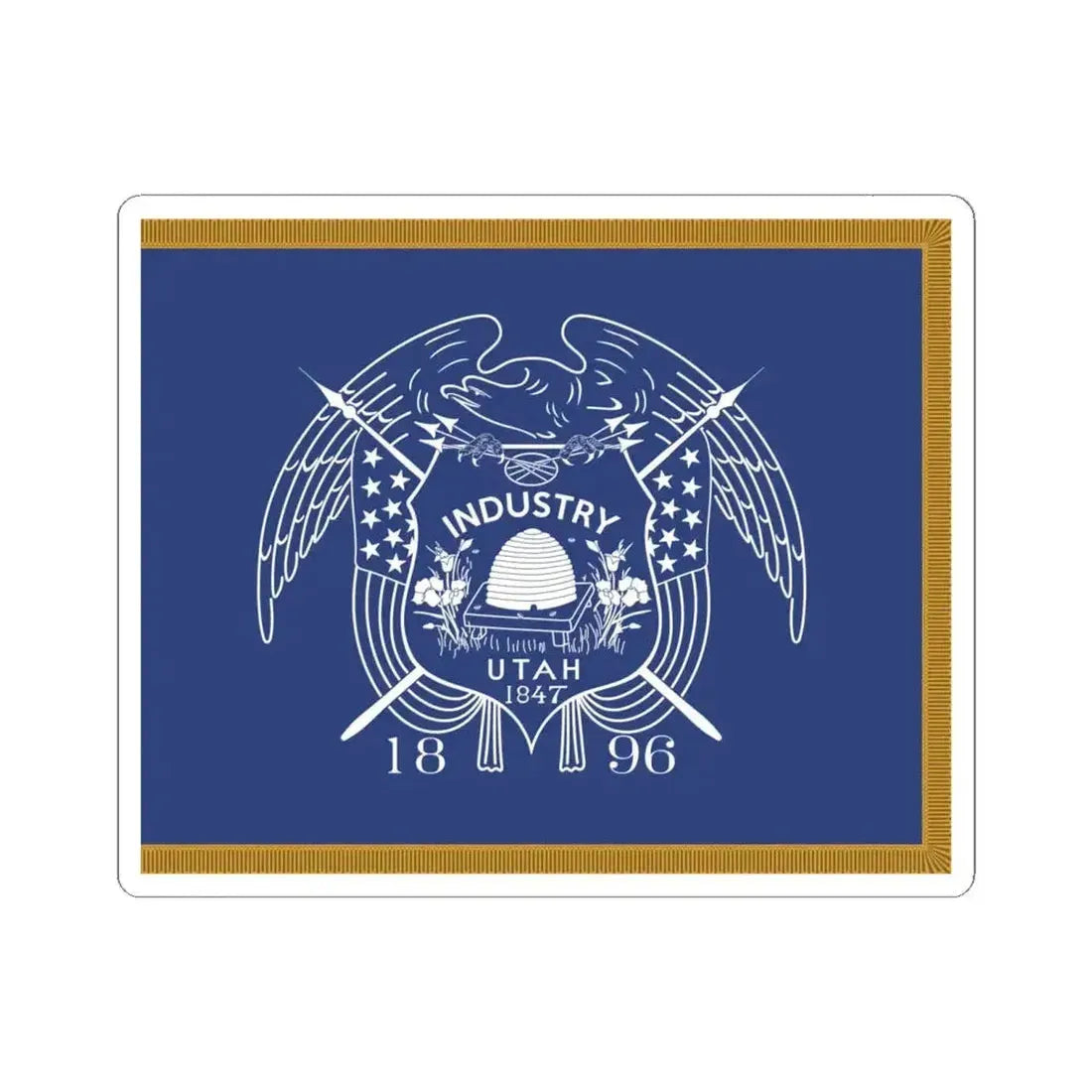 1911-1913 Utahs First Official State flag (United States) STICKER Vinyl Kiss-Cut Decal 6 Inch White - The Sticker Space