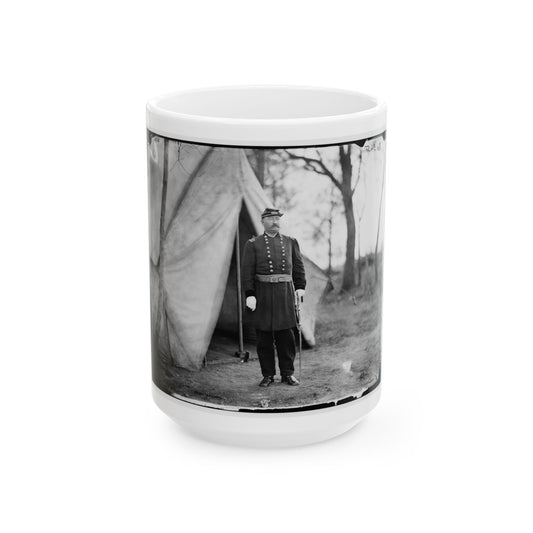 Bealeton, Virginia. Gen. William H. French Standing In Front Of Tent (U.S. Civil War) White Coffee Mug