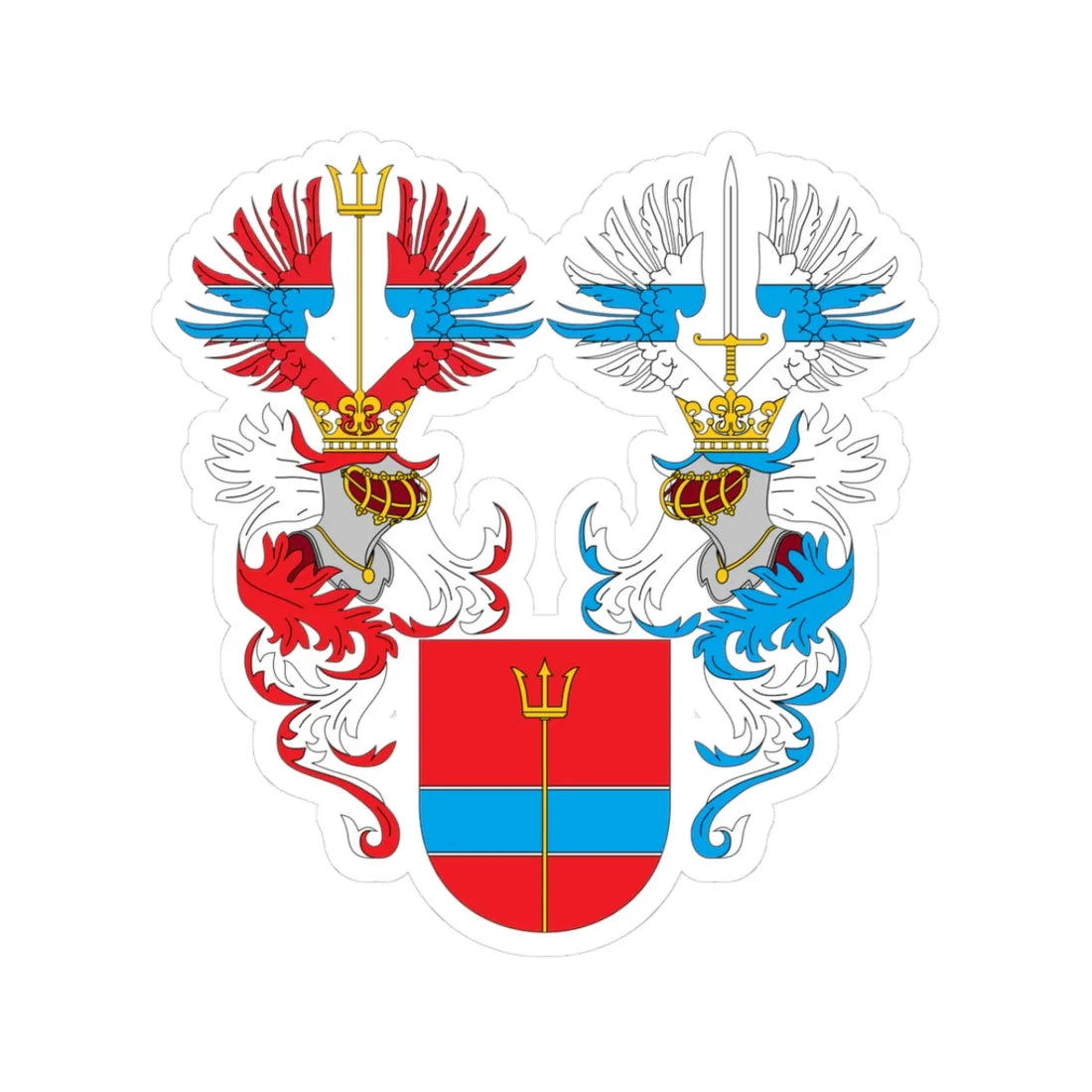 1916 Ernst Lauda - coat of arms (Austria) (Coat of Arms) STICKER Vinyl Kiss-Cut Decal 3 Inch White - The Sticker Space