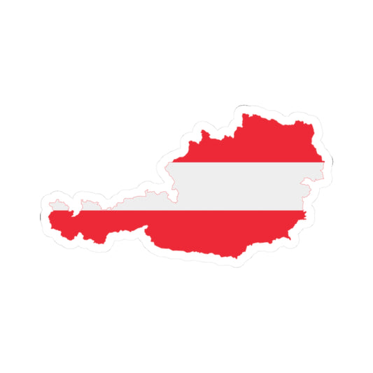 Austrian map with flag colors (Austria) STICKER Vinyl Kiss-Cut Decal