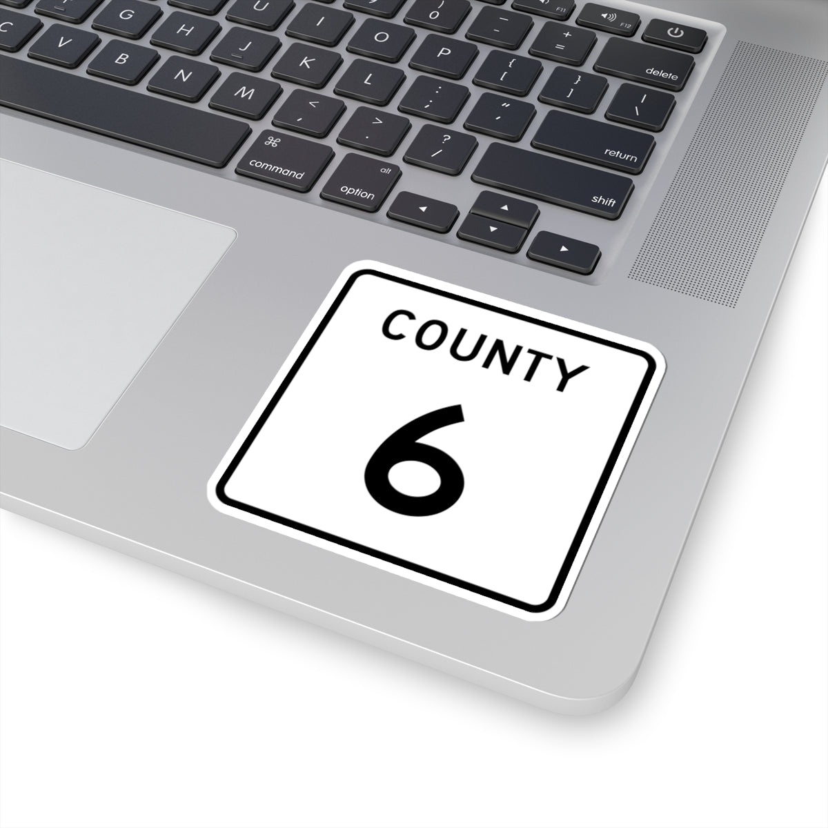 County 6 square (Minnesota) (Road Sign) STICKER Vinyl Kiss-Cut Decal
