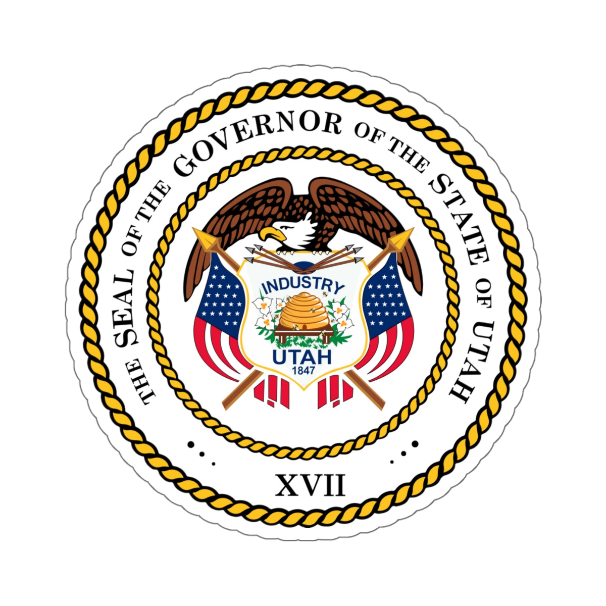 Seal of the Governor of Utah 2011 - STICKER Vinyl Kiss-Cut Decal