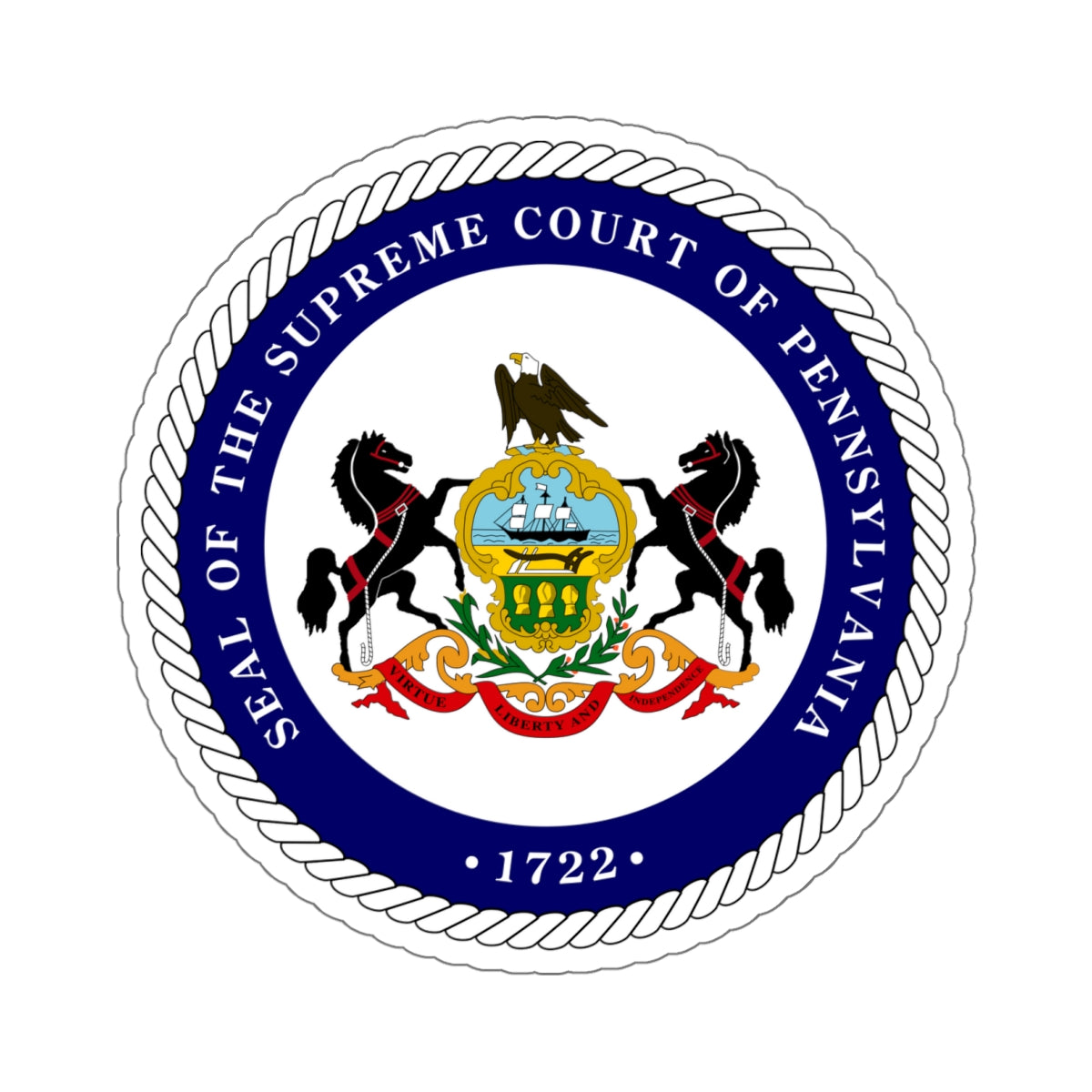 Seal of the Supreme Court of Pennsylvania v2 - STICKER Vinyl Kiss-Cut Decal