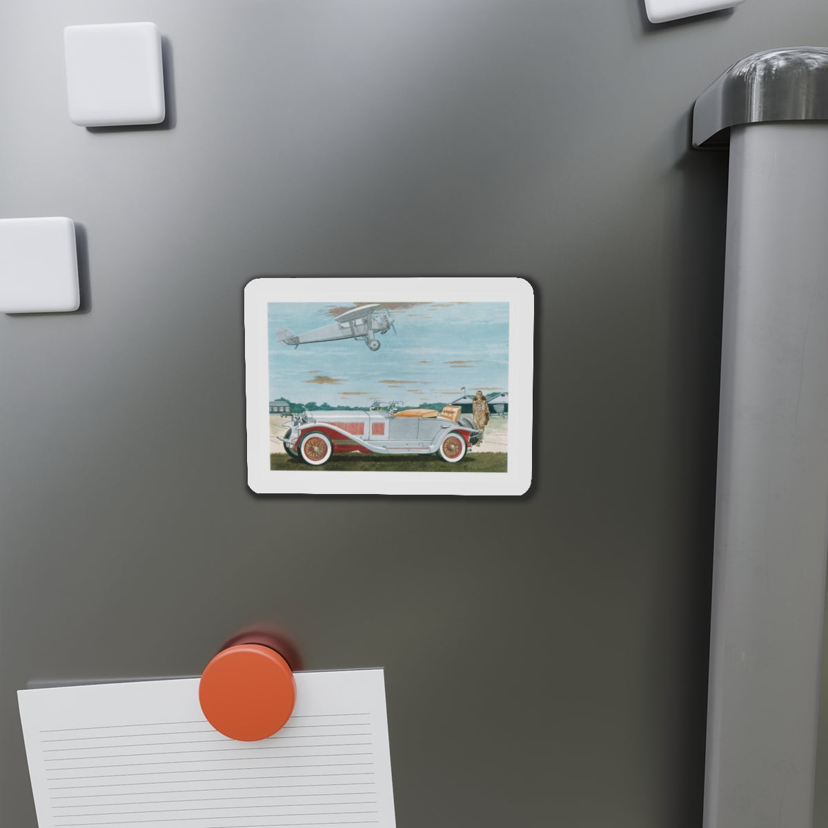 1927 Isotta Fraschini Roadster, Esquire magazine, 1958 (Magazine Illustration) Refrigerator Magnet-The Sticker Space