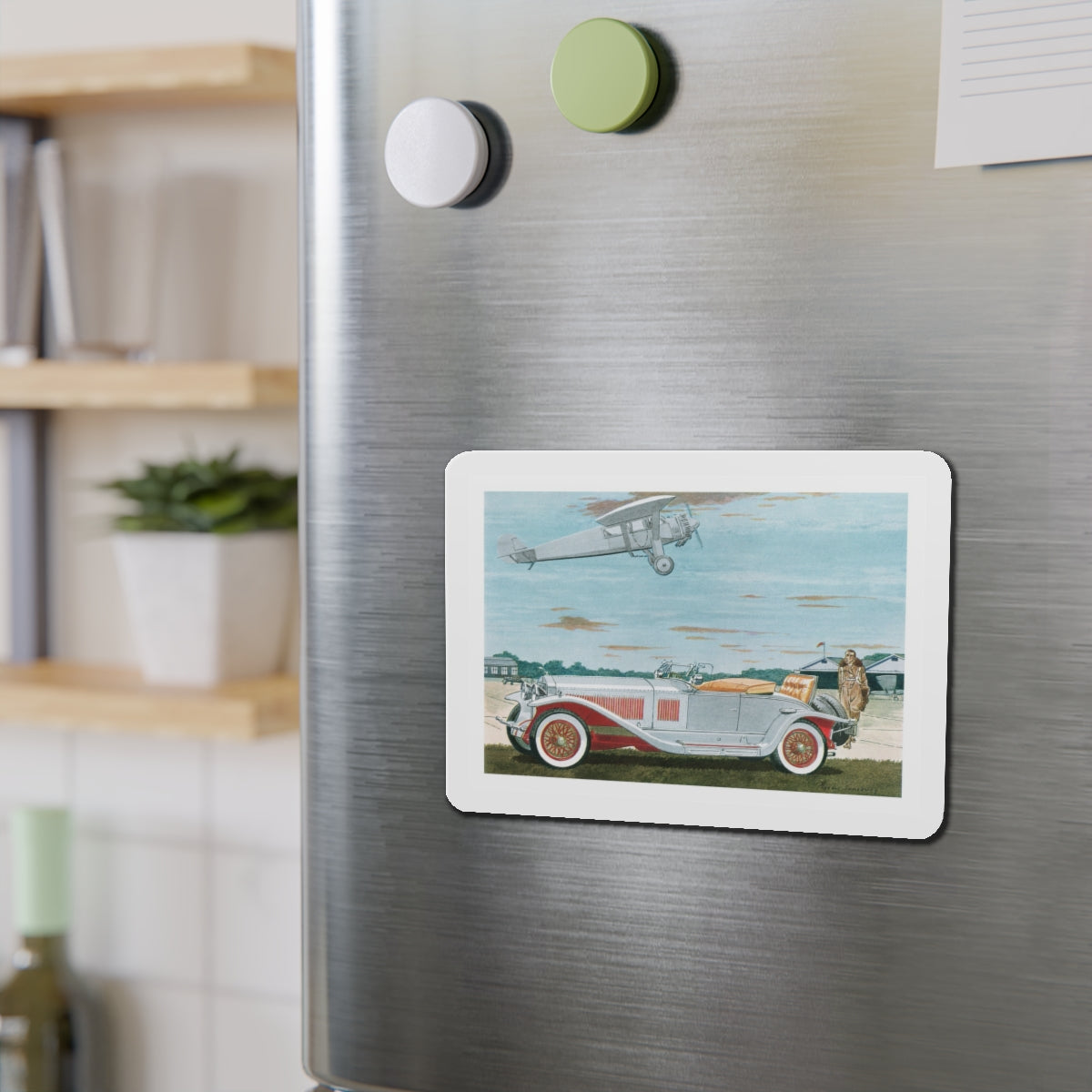 1927 Isotta Fraschini Roadster, Esquire magazine, 1958 (Magazine Illustration) Refrigerator Magnet-The Sticker Space