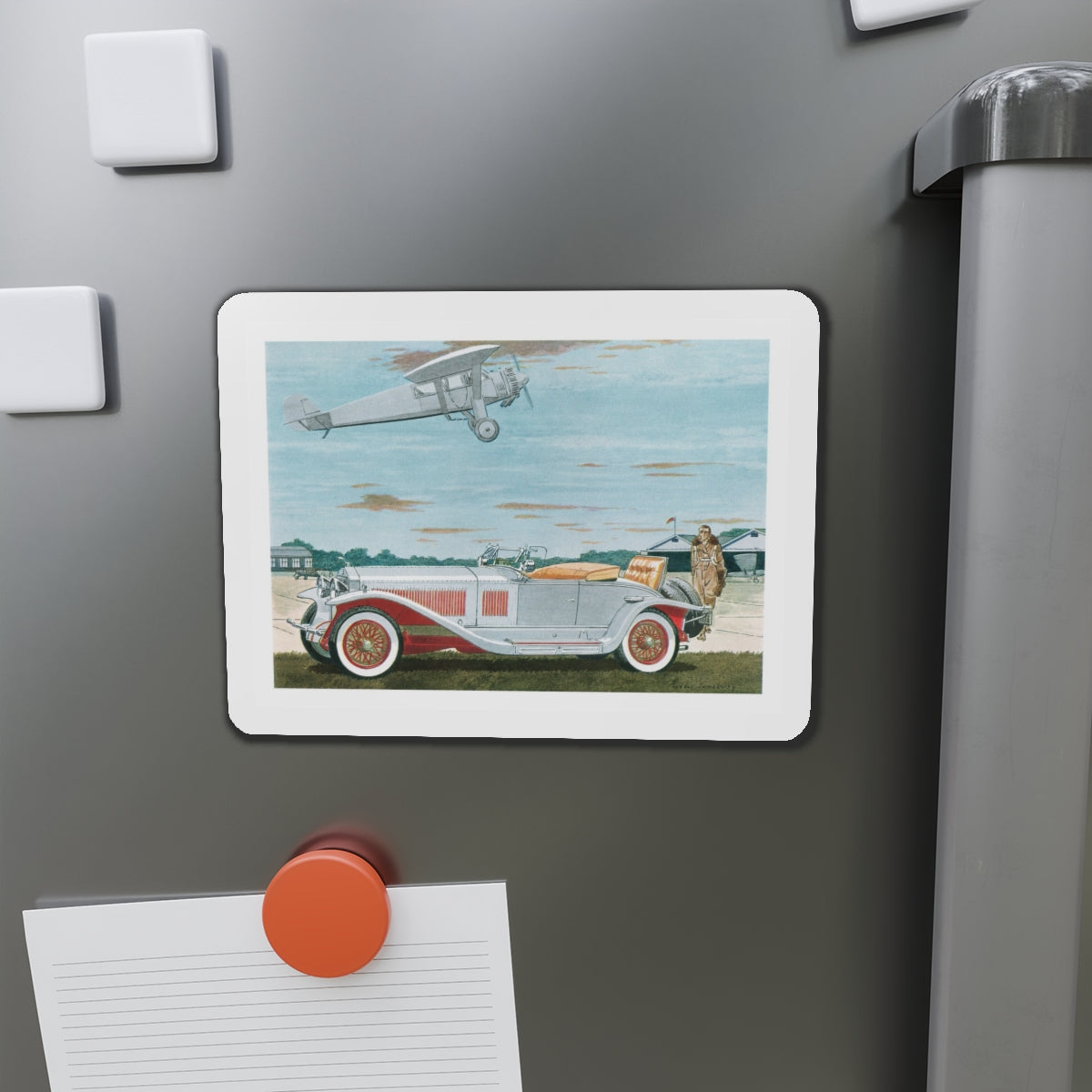 1927 Isotta Fraschini Roadster, Esquire magazine, 1958 (Magazine Illustration) Refrigerator Magnet-The Sticker Space