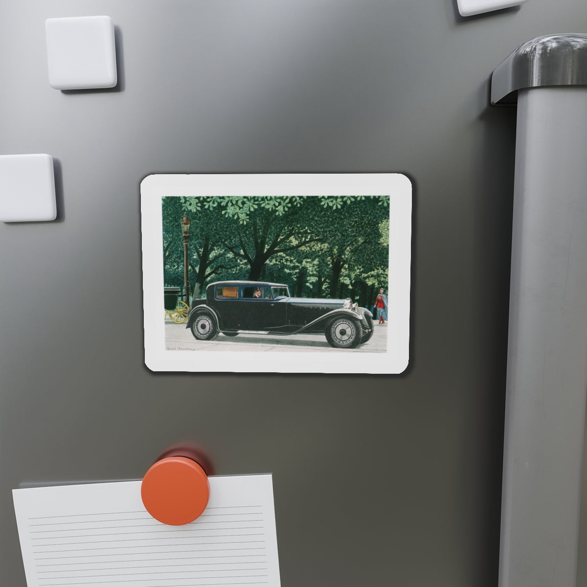 1928 Bugatti Royale Coupe, Esquire magazine, 1958 (Magazine Illustration) Refrigerator Magnet-The Sticker Space