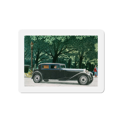 1928 Bugatti Royale Coupe, Esquire magazine, 1958 (Magazine Illustration) Refrigerator Magnet-5" x 5"-The Sticker Space