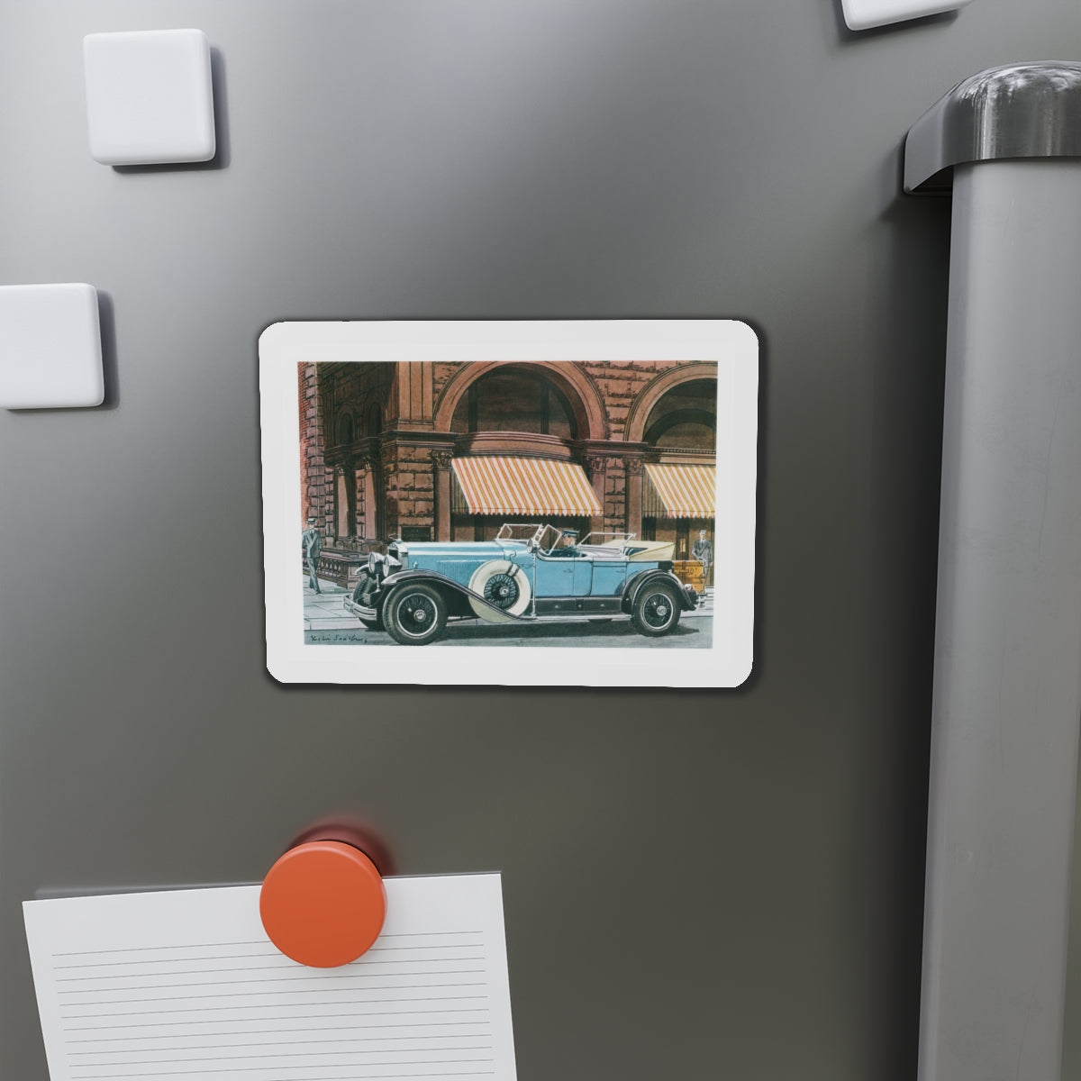 1929 Cadillac Sport Phaeton, Esquire magazine, 1958 (Magazine Illustration) Refrigerator Magnet-The Sticker Space