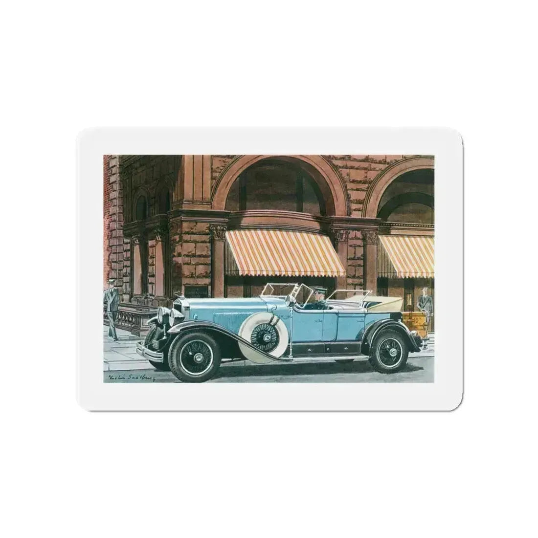 1929 Cadillac Sport Phaeton, Esquire magazine, 1958 (Magazine Illustration) Refrigerator Magnet 4 Inch - The Sticker Space