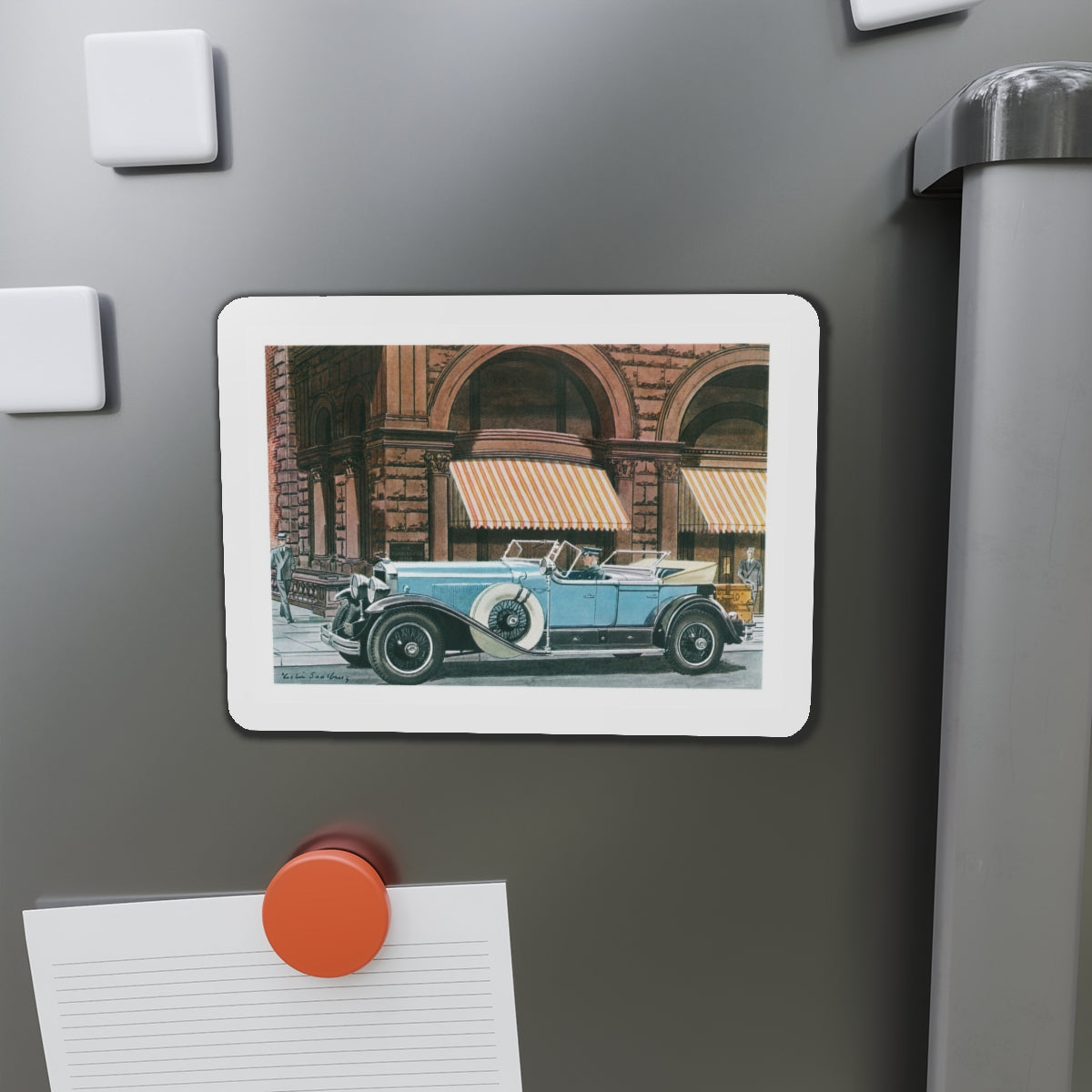 1929 Cadillac Sport Phaeton, Esquire magazine, 1958 (Magazine Illustration) Refrigerator Magnet-The Sticker Space