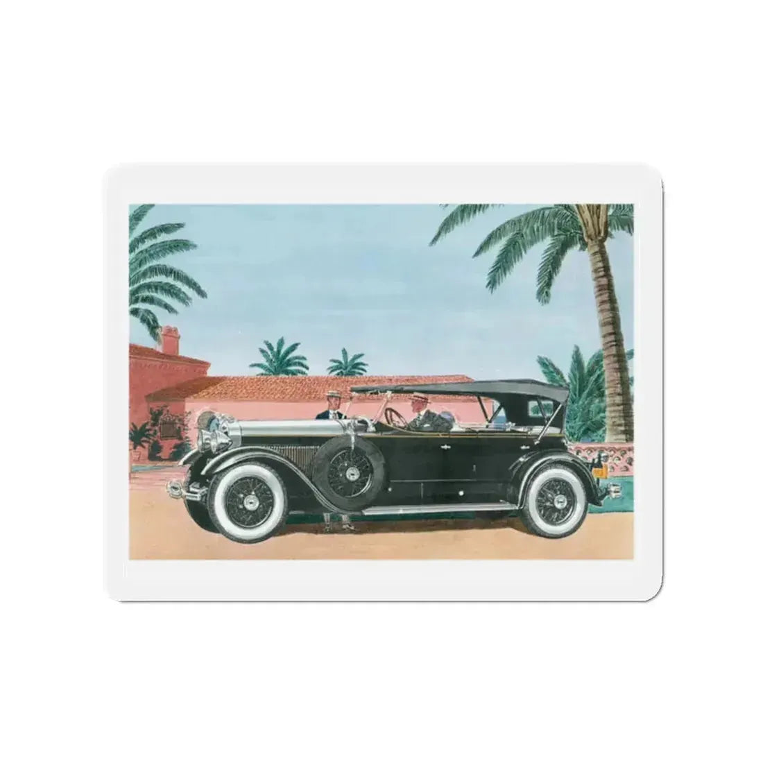 1929 Lincoln Sport Phaeton, Esquire magazine, 1958 (Magazine Illustration) Refrigerator Magnet 2 Inch - The Sticker Space