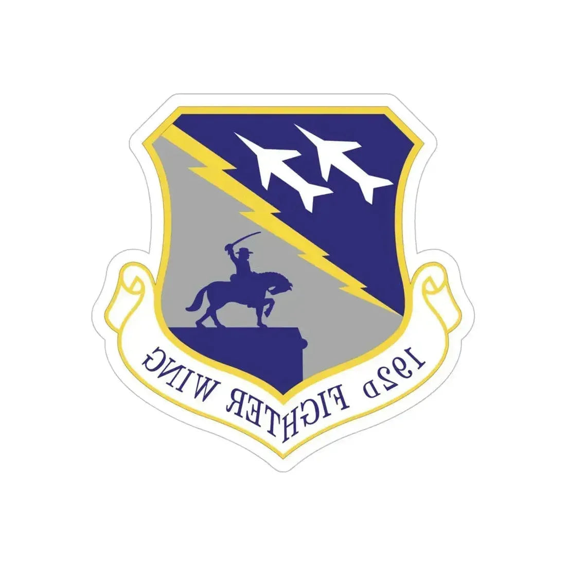 192nd Wing (U.S. Air Force) REVERSE PRINT Transparent Die-Cut STICKER 6 Inch Die-Cut Transparent - The Sticker Space