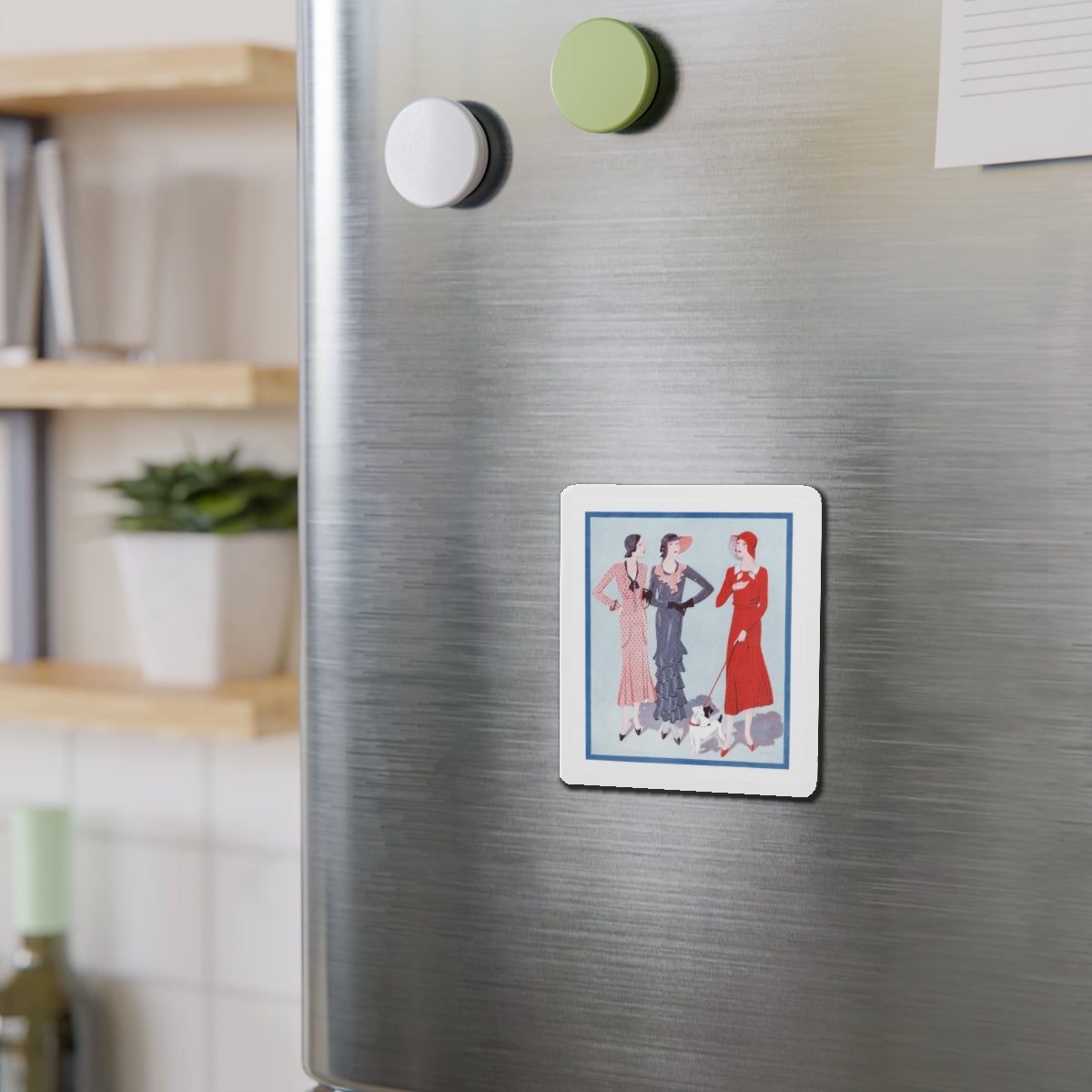 1930 fashion illustration (1), Britannia And Eve (Magazine Illustration) Refrigerator Magnet-The Sticker Space