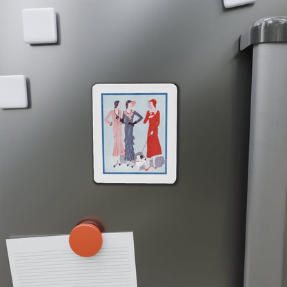 1930 fashion illustration (1), Britannia And Eve (Magazine Illustration) Refrigerator Magnet-The Sticker Space