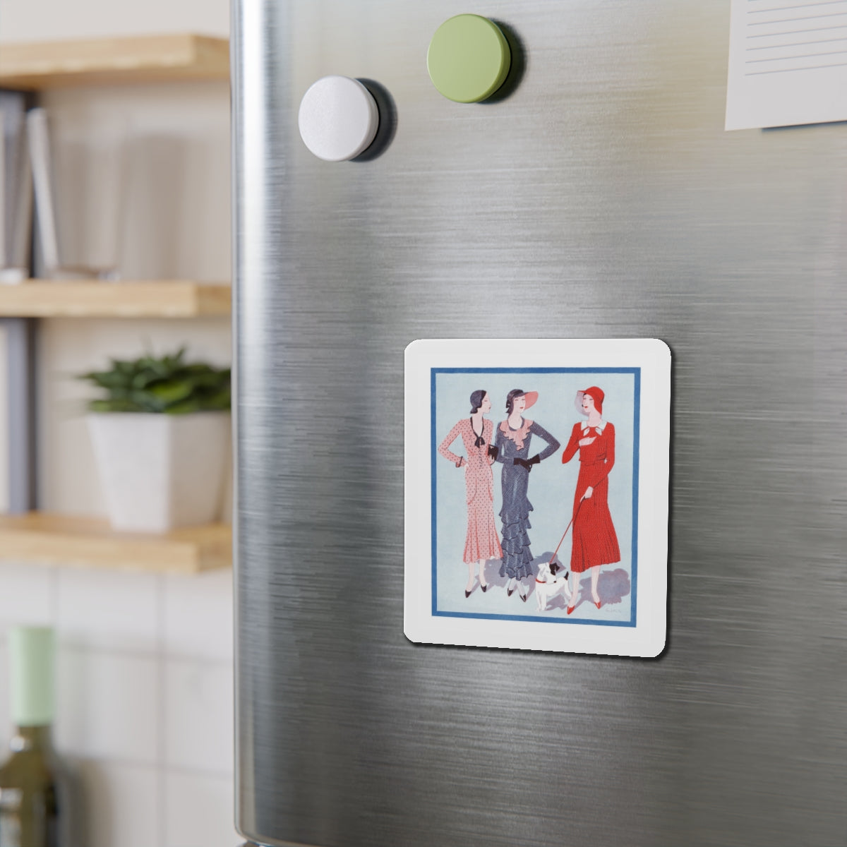 1930 fashion illustration (1), Britannia And Eve (Magazine Illustration) Refrigerator Magnet-The Sticker Space