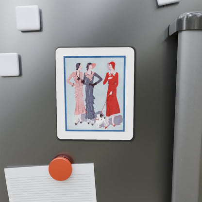 1930 fashion illustration (1), Britannia And Eve (Magazine Illustration) Refrigerator Magnet-The Sticker Space