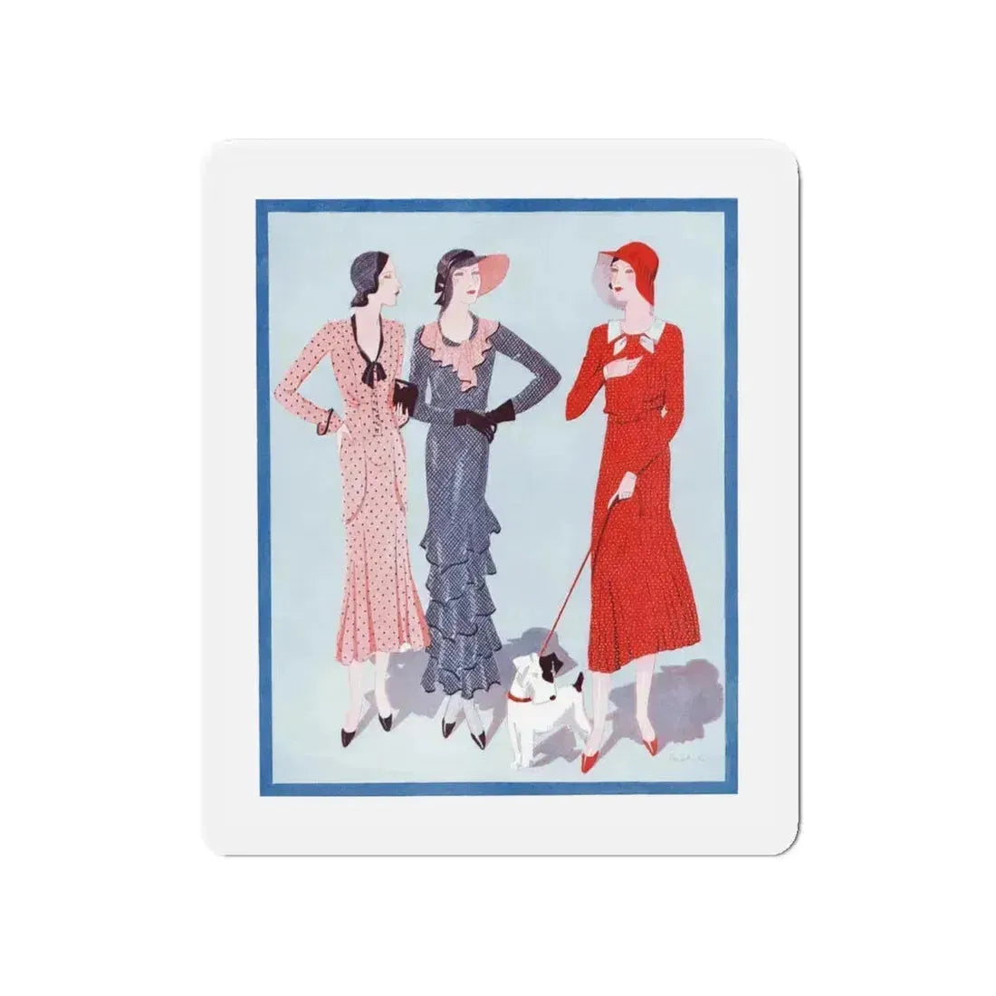 1930 fashion illustration (1), Britannia And Eve (Magazine Illustration) Refrigerator Magnet 4 Inch Die-Cut - The Sticker Space