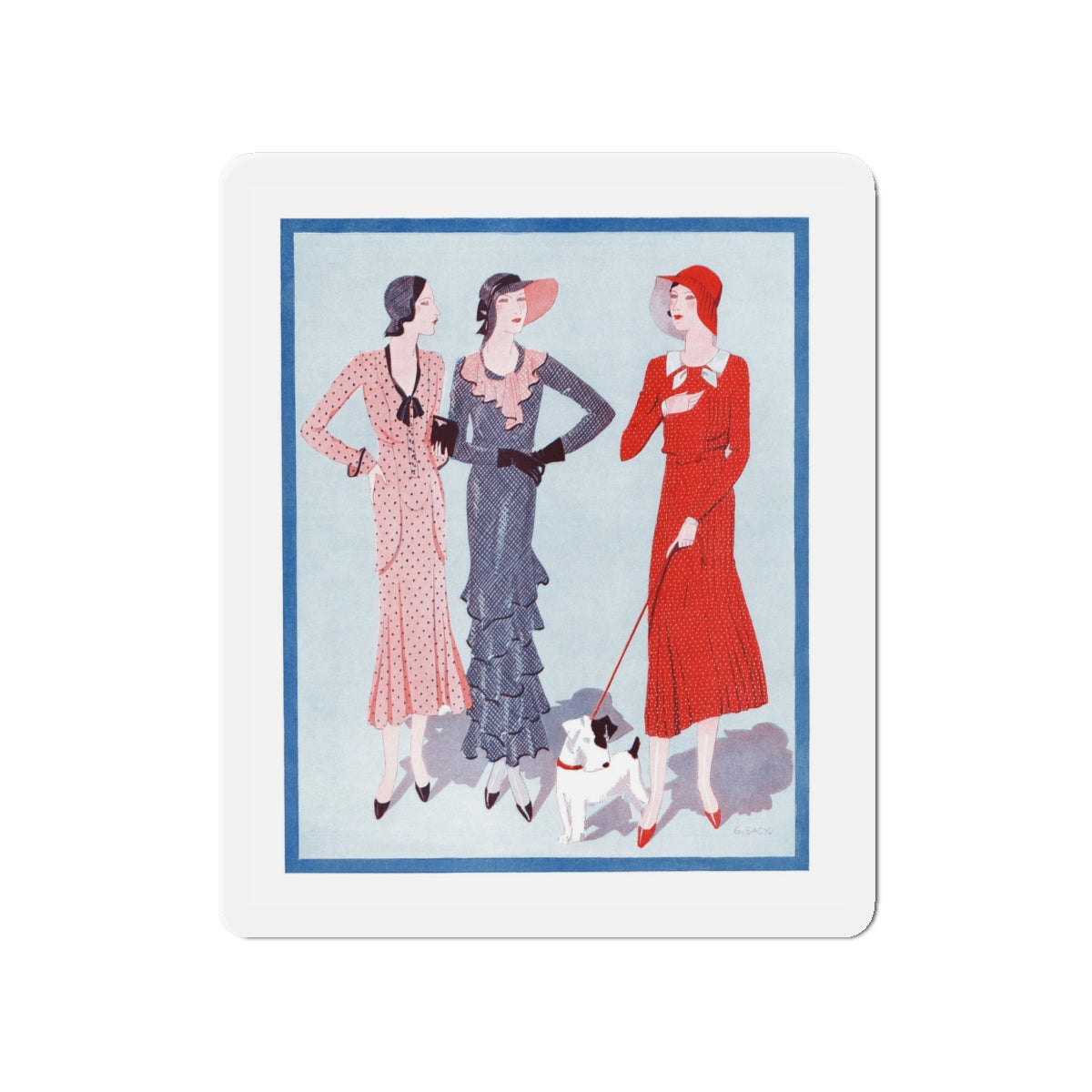 1930 fashion illustration (1), Britannia And Eve (Magazine Illustration) Refrigerator Magnet-4" x 4"-The Sticker Space