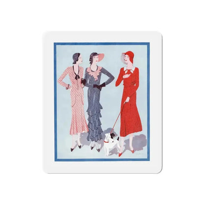 1930 fashion illustration (1), Britannia And Eve (Magazine Illustration) Refrigerator Magnet 6 Inch Die-Cut - The Sticker Space