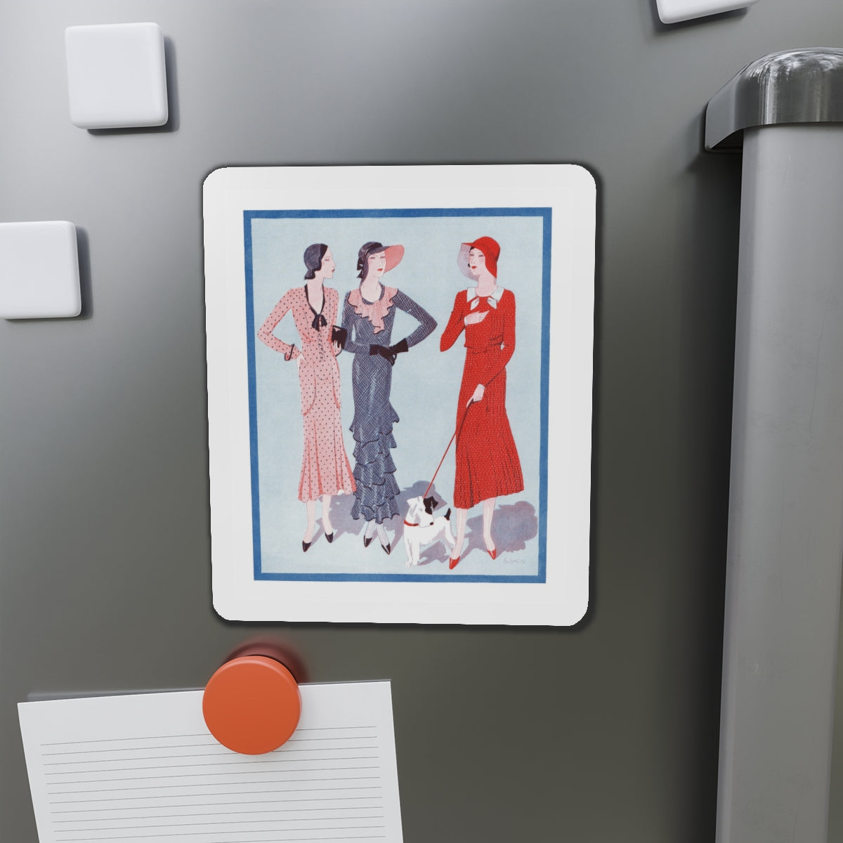 1930 fashion illustration (1), Britannia And Eve (Magazine Illustration) Refrigerator Magnet-The Sticker Space