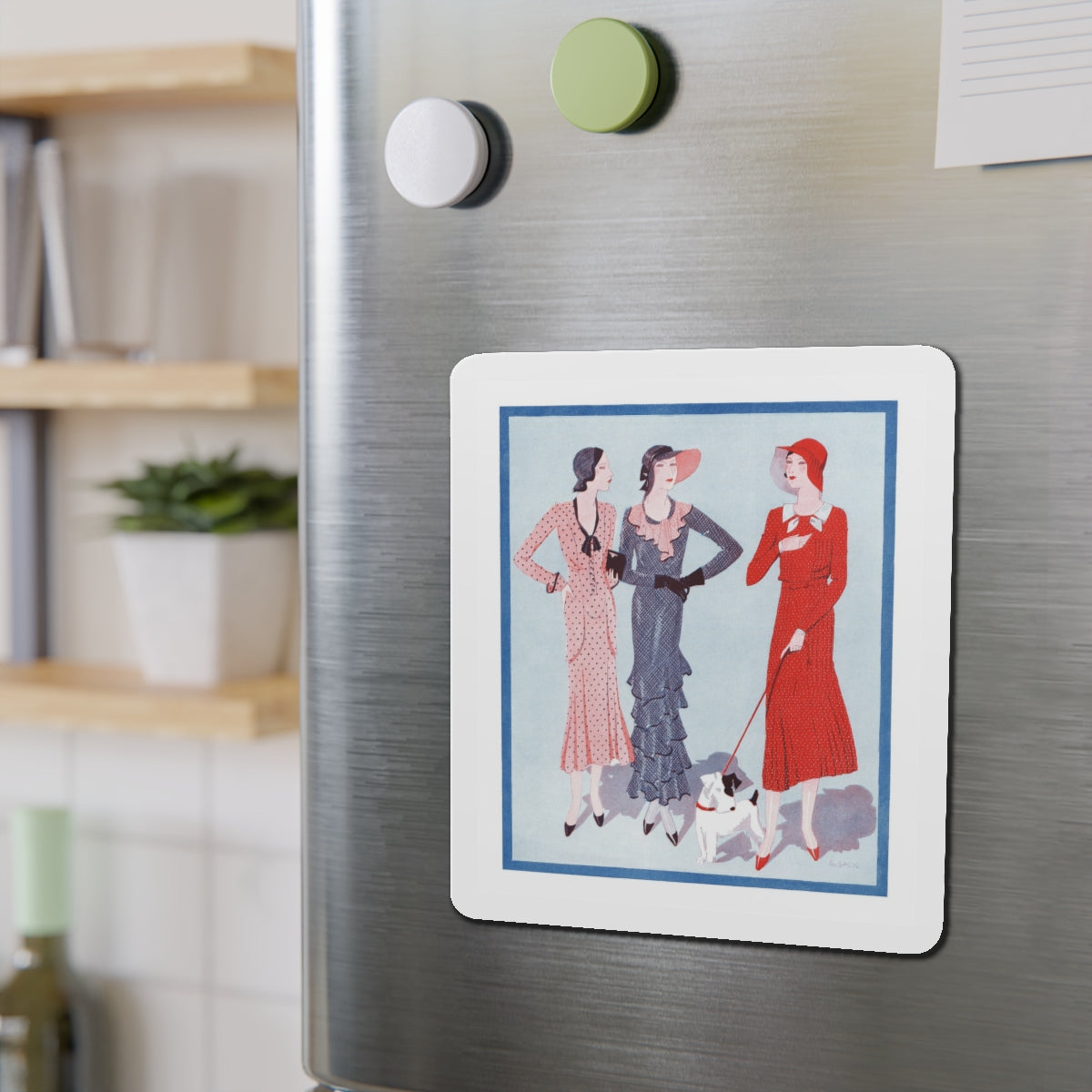 1930 fashion illustration (1), Britannia And Eve (Magazine Illustration) Refrigerator Magnet-The Sticker Space