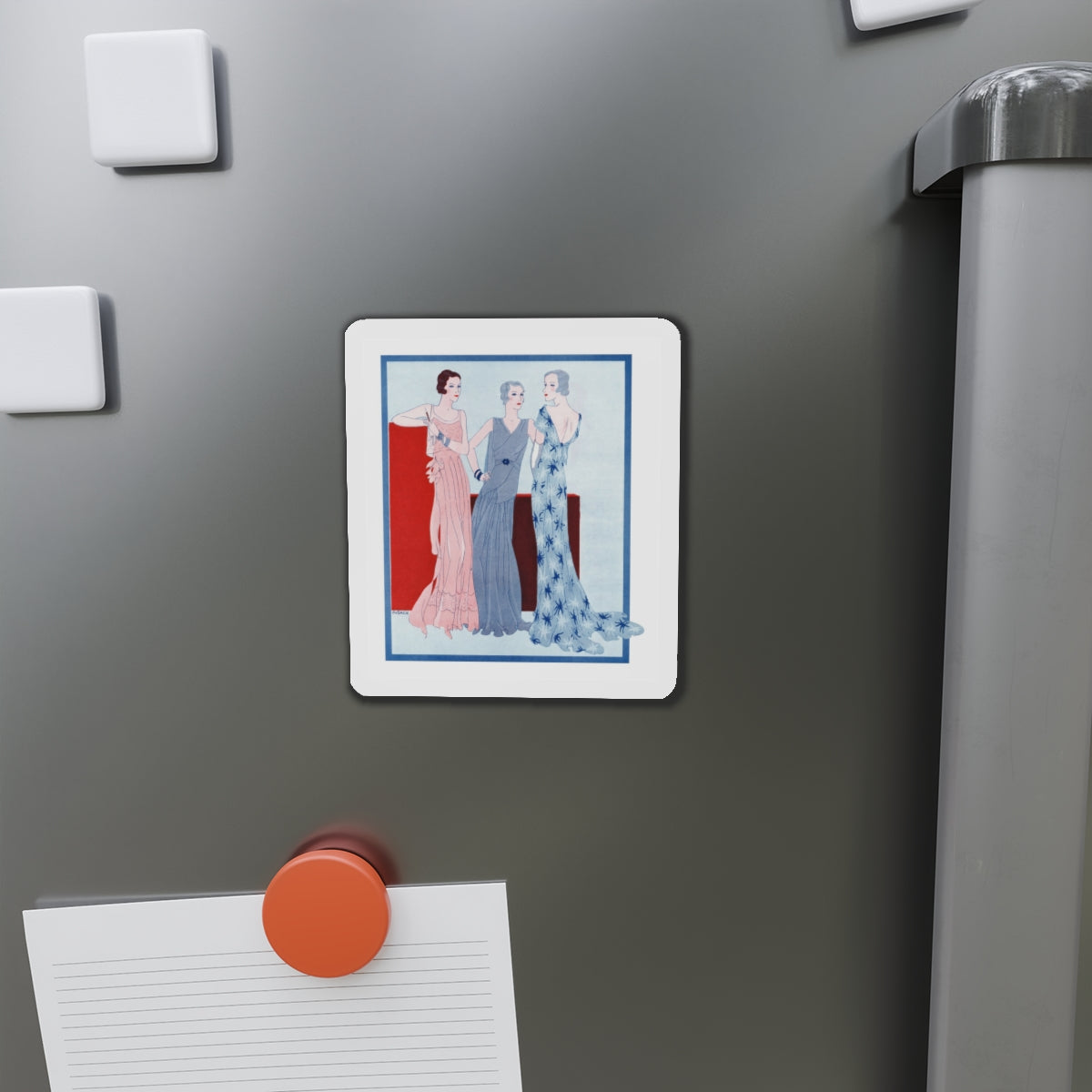 1930 fashion illustration (2), Britannia And Eve (Magazine Illustration) Refrigerator Magnet-The Sticker Space