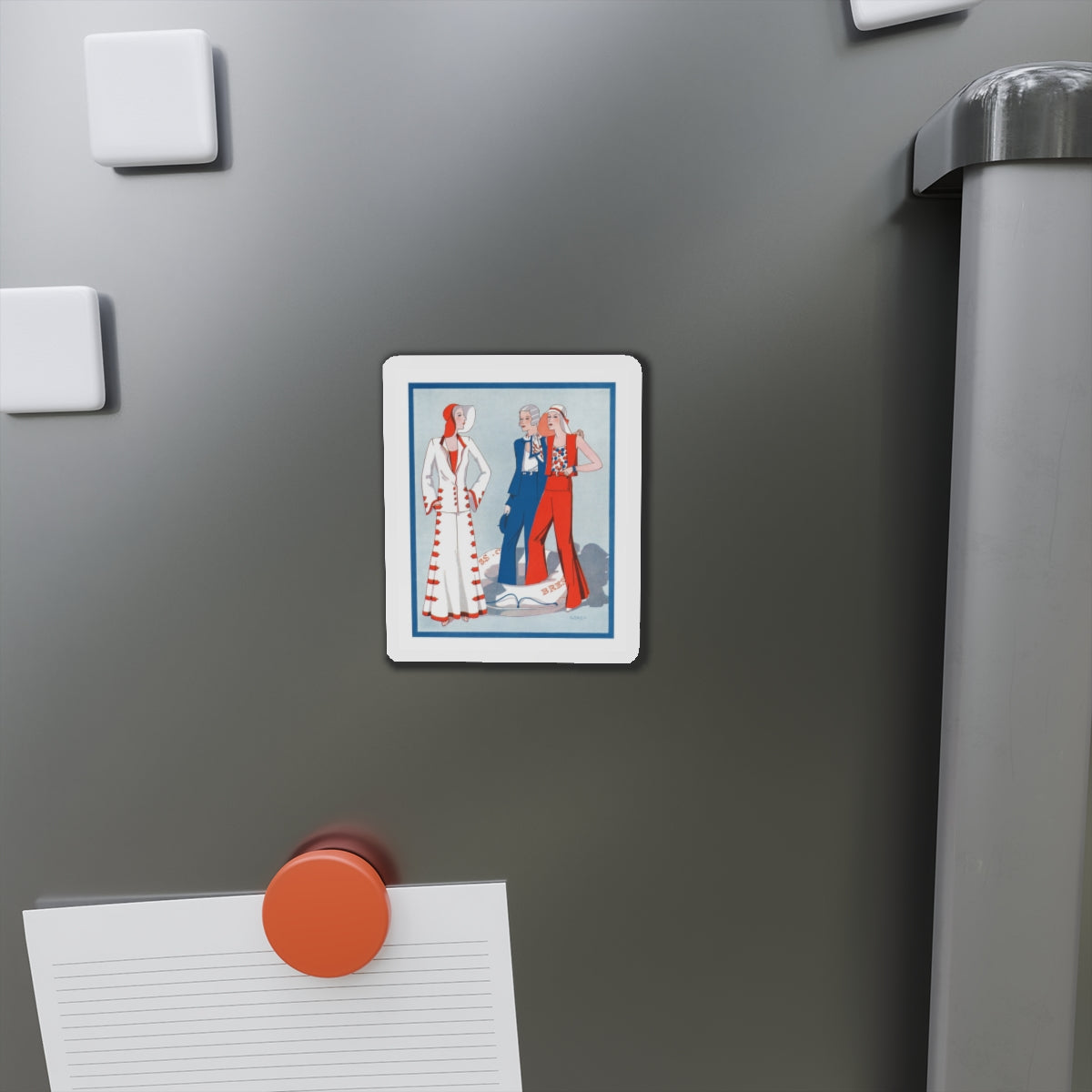 1930 fashion illustration (3), Britannia And Eve (Magazine Illustration) Refrigerator Magnet-The Sticker Space