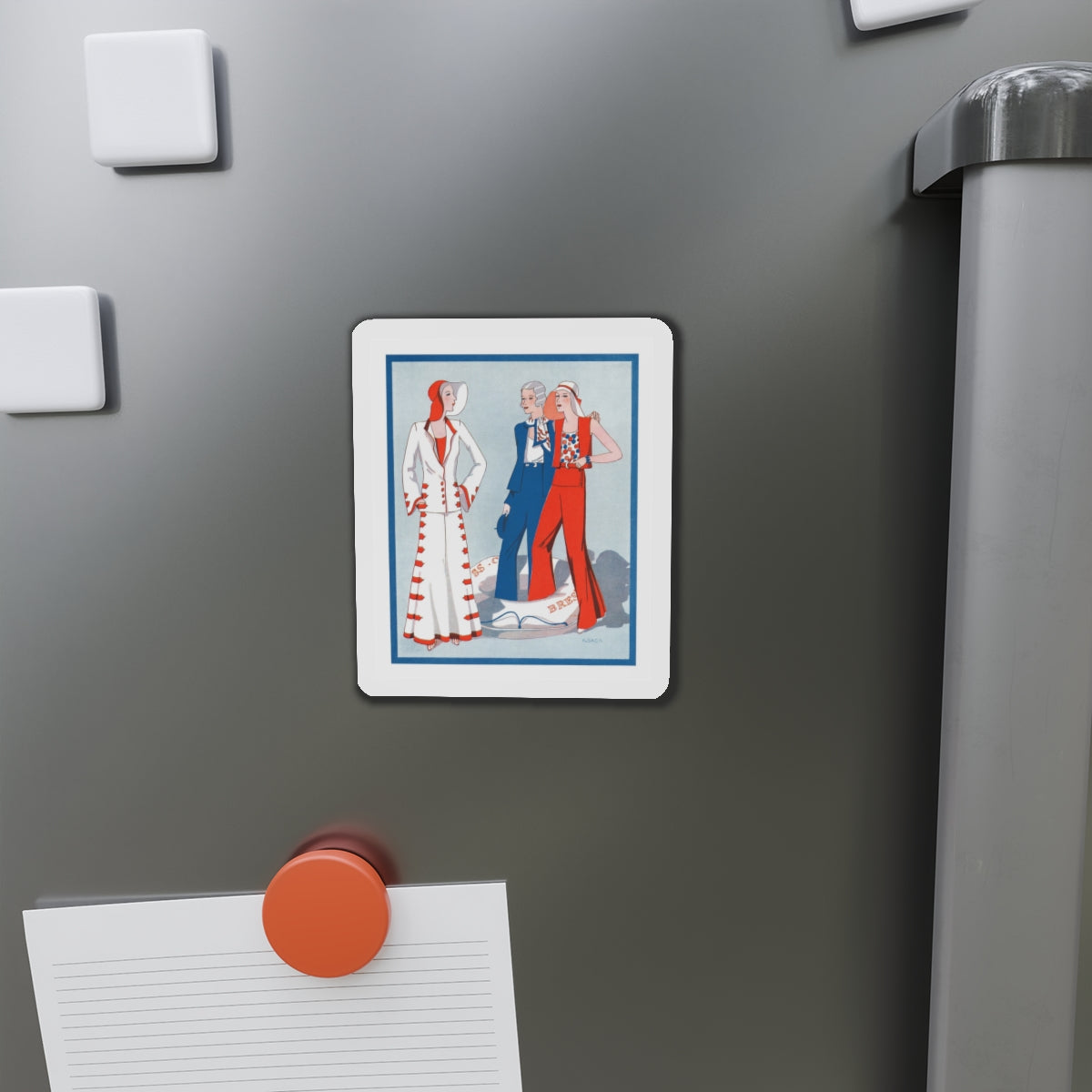 1930 fashion illustration (3), Britannia And Eve (Magazine Illustration) Refrigerator Magnet-The Sticker Space