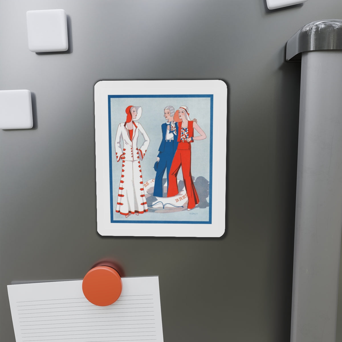 1930 fashion illustration (3), Britannia And Eve (Magazine Illustration) Refrigerator Magnet-The Sticker Space