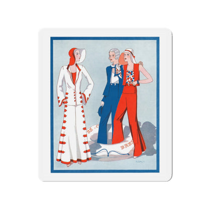 1930 fashion illustration (3), Britannia And Eve (Magazine Illustration) Refrigerator Magnet-2" x 2"-The Sticker Space