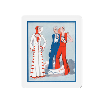 1930 fashion illustration (3), Britannia And Eve (Magazine Illustration) Refrigerator Magnet-5" x 5"-The Sticker Space