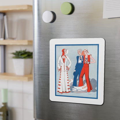 1930 fashion illustration (3), Britannia And Eve (Magazine Illustration) Refrigerator Magnet-The Sticker Space