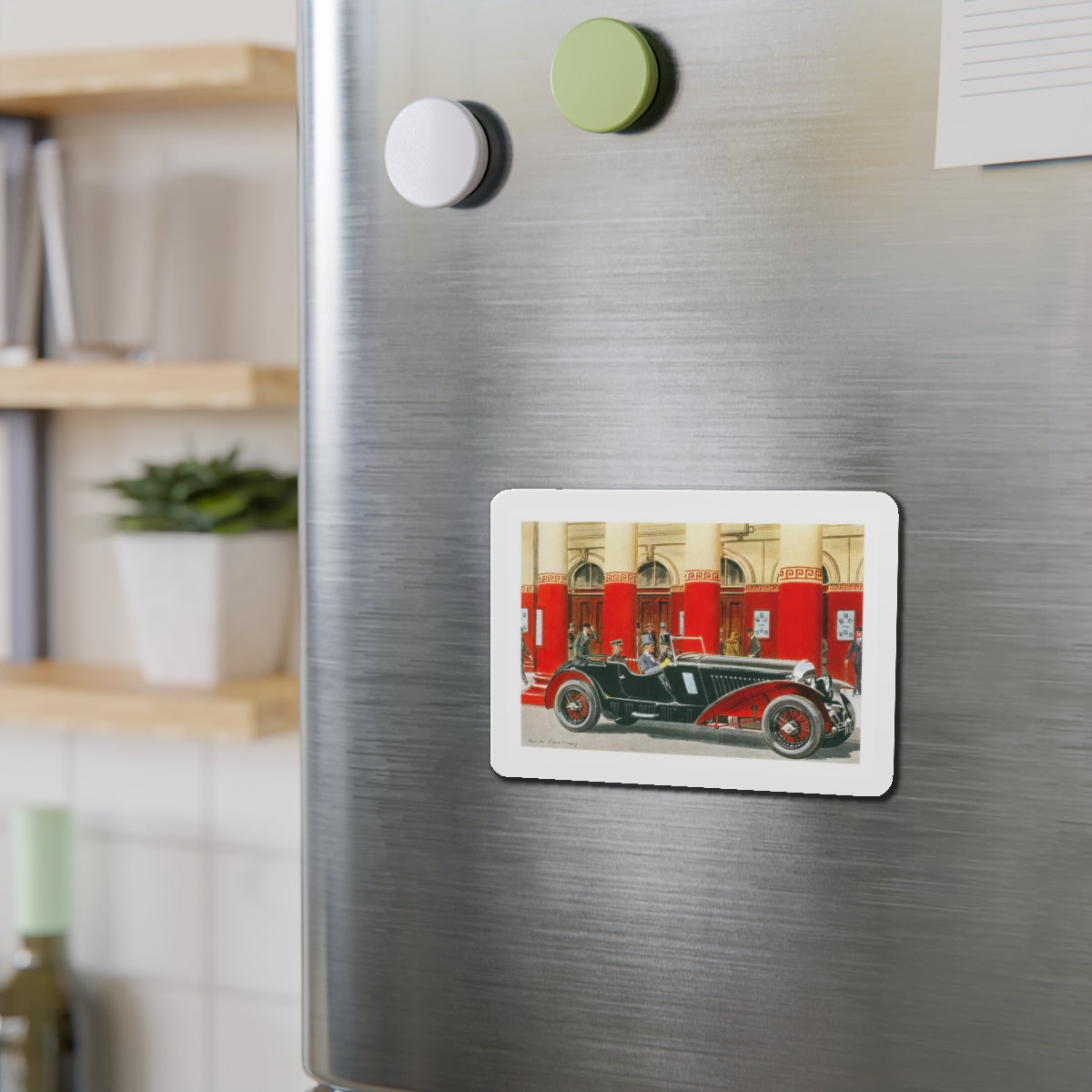 1931 Bentley Sport Touring, Esquire magazine, 1958 (Magazine Illustration) Refrigerator Magnet-The Sticker Space