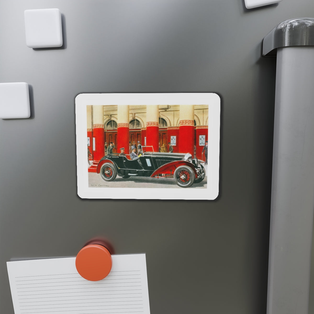 1931 Bentley Sport Touring, Esquire magazine, 1958 (Magazine Illustration) Refrigerator Magnet-The Sticker Space