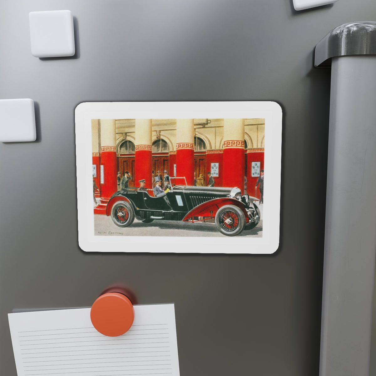 1931 Bentley Sport Touring, Esquire magazine, 1958 (Magazine Illustration) Refrigerator Magnet-The Sticker Space