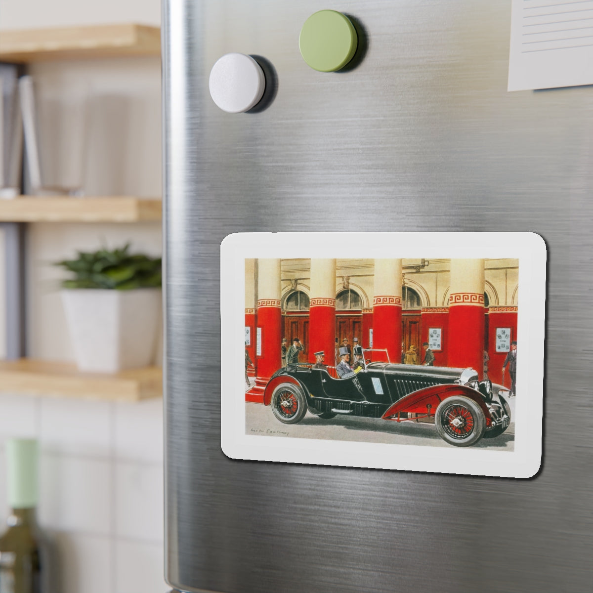 1931 Bentley Sport Touring, Esquire magazine, 1958 (Magazine Illustration) Refrigerator Magnet-The Sticker Space