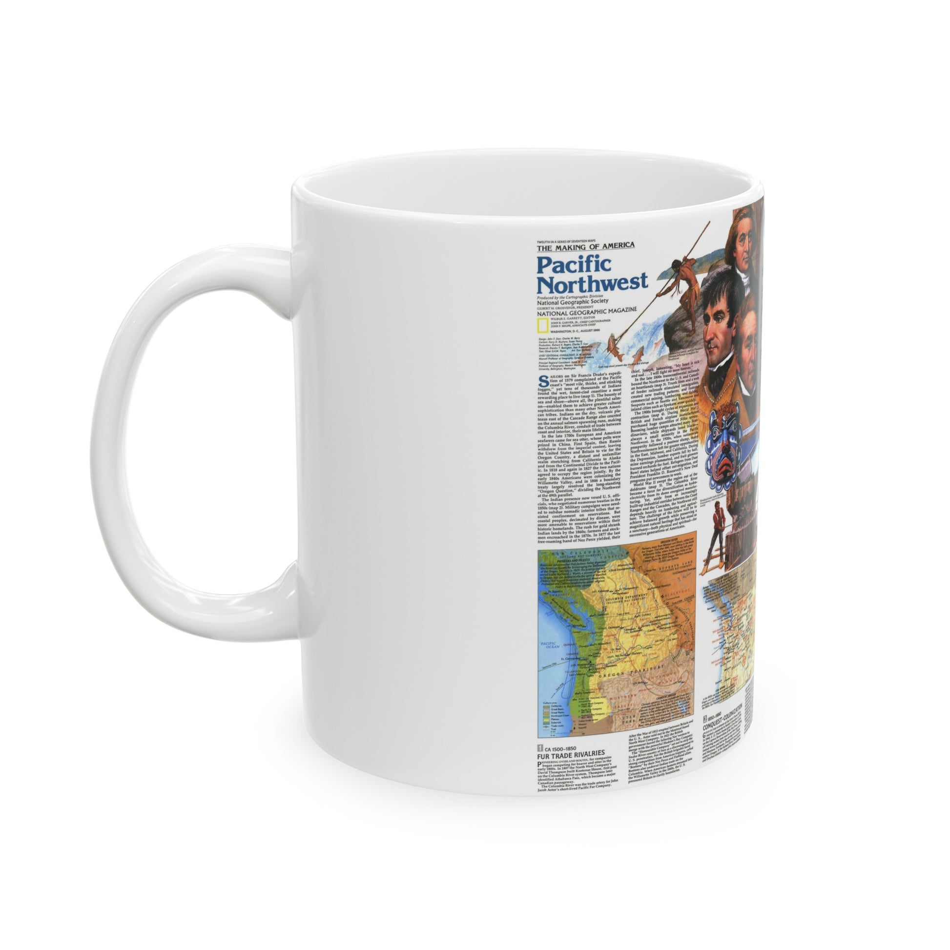 USA - Pacific Northwest 2 (1986) (Map) White Coffee Mug-The Sticker Space