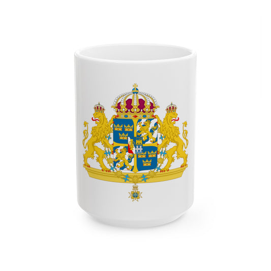 Great coat of arms of Sweden 2 - White Coffee Mug-15oz-The Sticker Space