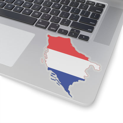 Flag-map of the State of Slovenes Croats and Serbs (Croatia) STICKER Vinyl Kiss-Cut Decal