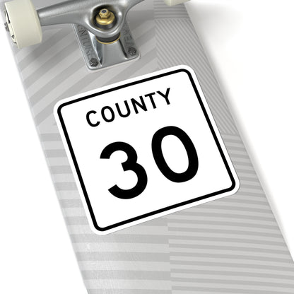 County 30 square (Minnesota) (Road Sign) STICKER Vinyl Kiss-Cut Decal