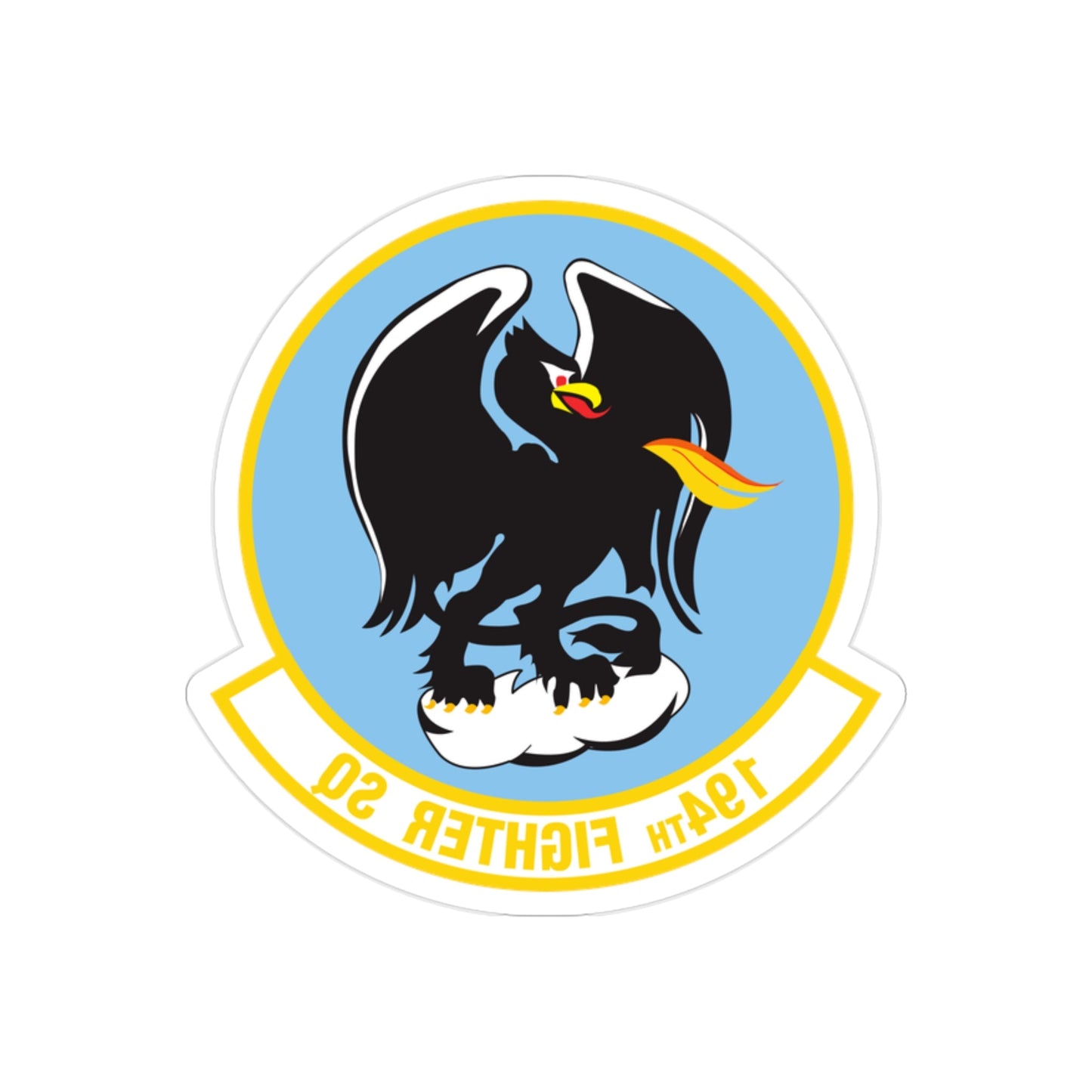 194 Fighter Squadron (U.S. Air Force) REVERSE PRINT Transparent STICKER-2" × 2"-The Sticker Space