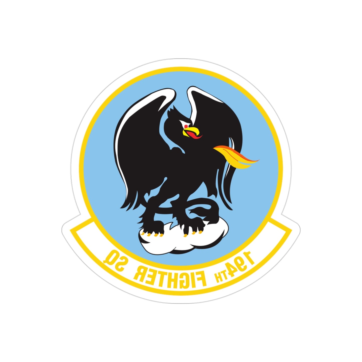 194 Fighter Squadron (U.S. Air Force) REVERSE PRINT Transparent STICKER-3" × 3"-The Sticker Space