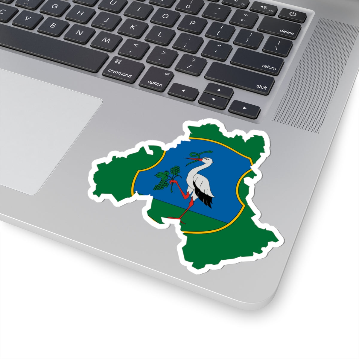 Flag-map of Heves County (Hungary) STICKER Vinyl Kiss-Cut Decal