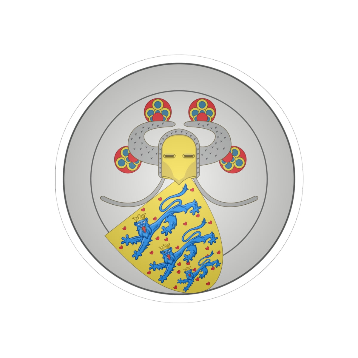 Coat of arms of Valdemar IV of Denmark - STICKER Vinyl Kiss-Cut Decal