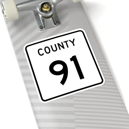 County 91 square (Minnesota) (Road Sign) STICKER Vinyl Kiss-Cut Decal
