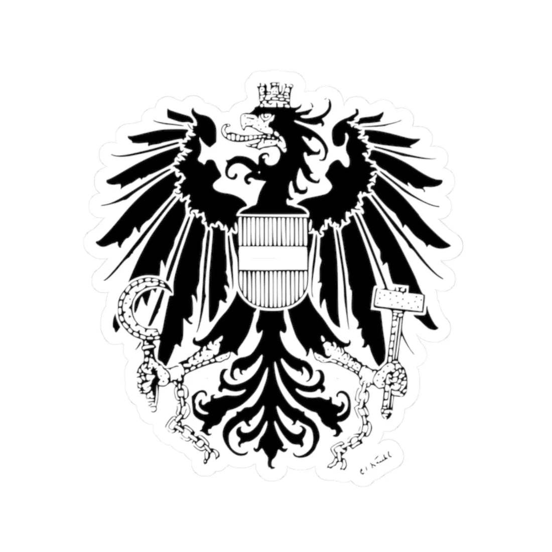 1945 sw gross (Austria) (Coat of Arms) STICKER Vinyl Kiss-Cut Decal 2 Inch White - The Sticker Space