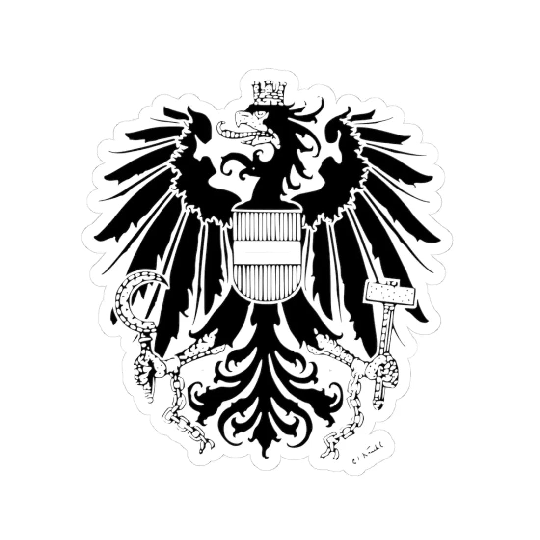 1945 sw gross (Austria) (Coat of Arms) STICKER Vinyl Kiss-Cut Decal 3 Inch White - The Sticker Space