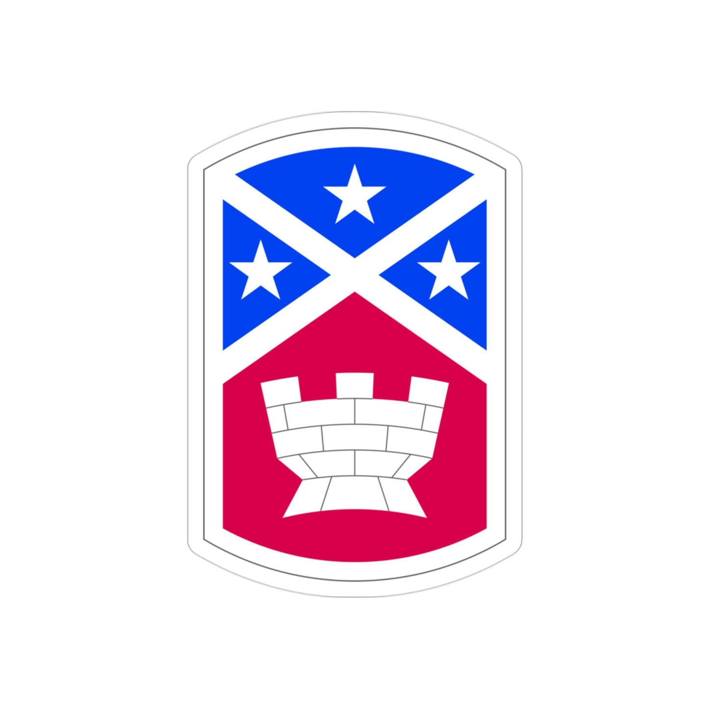 194th Engineer Brigade (U.S. Army) REVERSE PRINT Transparent STICKER-3" × 3"-The Sticker Space