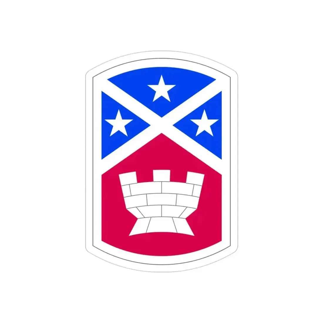 194th Engineer Brigade (U.S. Army) REVERSE PRINT Transparent Die-Cut STICKER 3 Inch Die-Cut Transparent - The Sticker Space